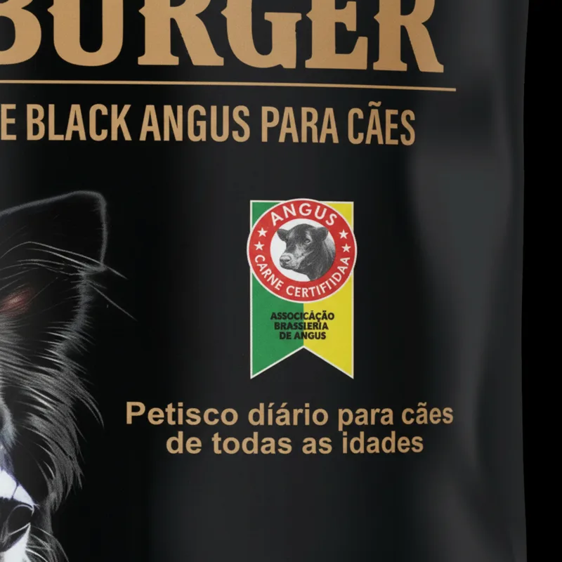 Selo de carne Angus certificada na embalagem