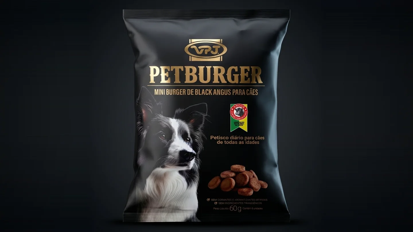 Embalagem do PETBURGER Black Angus